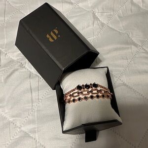 Just for you Beautiful- black onyx on rose gold luxe layers bracelets